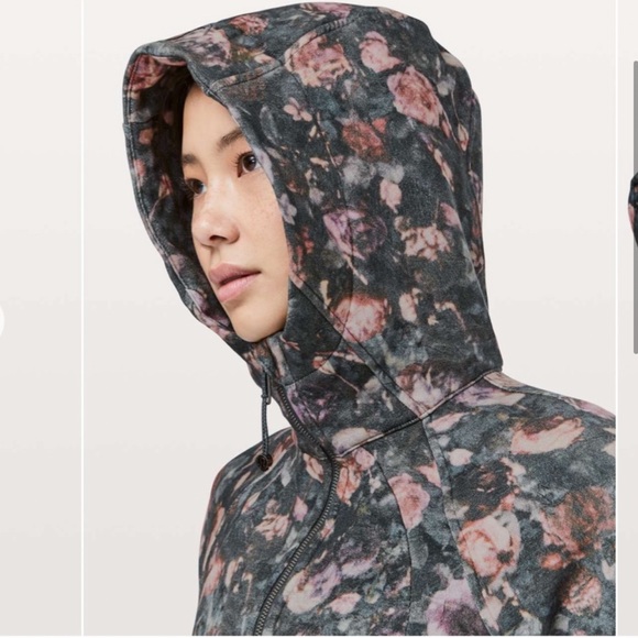 Lululemon Scuba Hoodie Light Cotton Fleece Frosted Rose Multi Size 8 - Picture 4 of 9